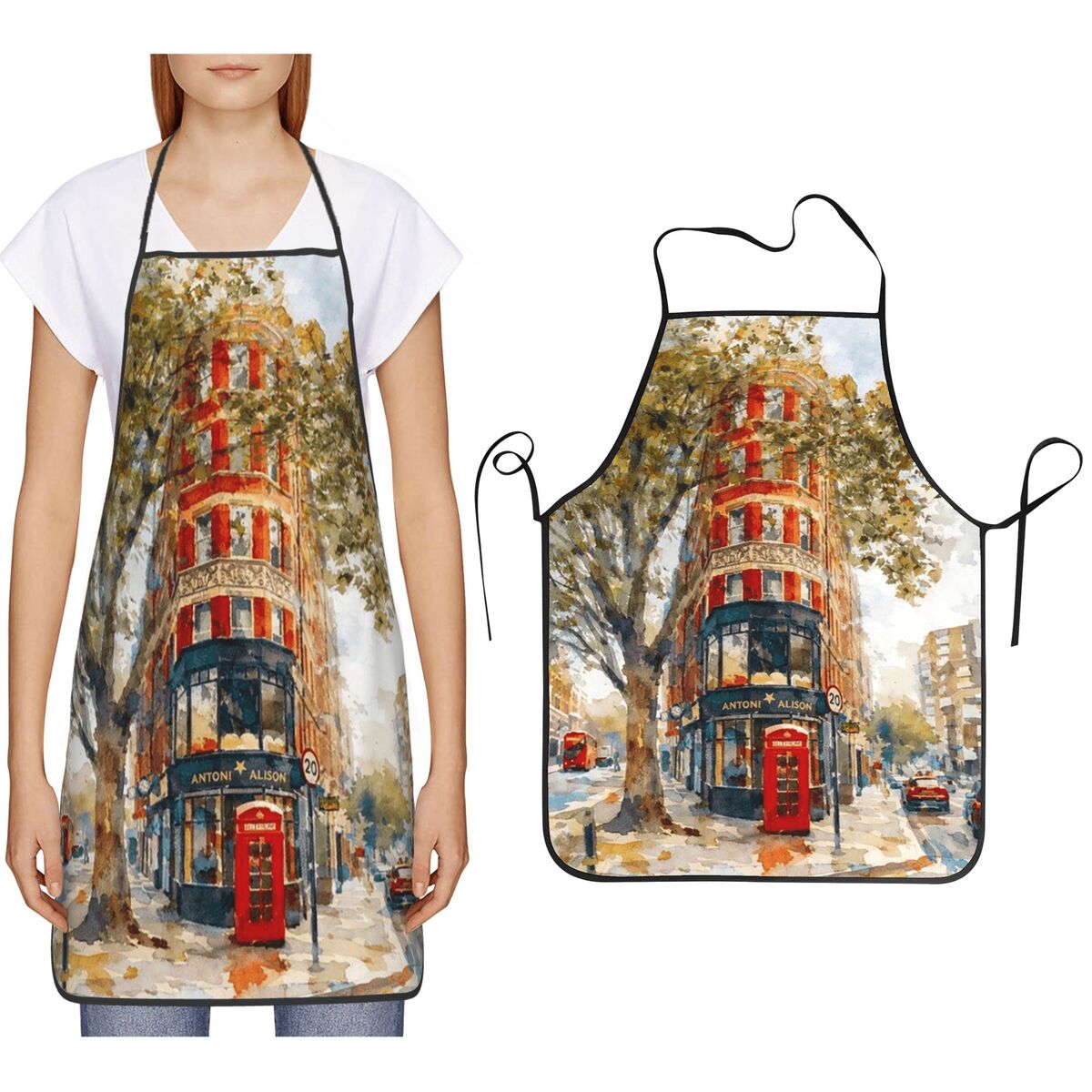 Kitchen Baking Corner - Фартуки-нагрудники London Flatiron Corner Clerkenwell Watercolor