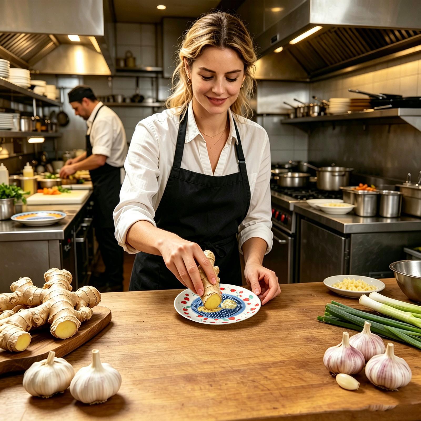 Kitchen Job - Керамическая круглая терка-пресс для чеснока и