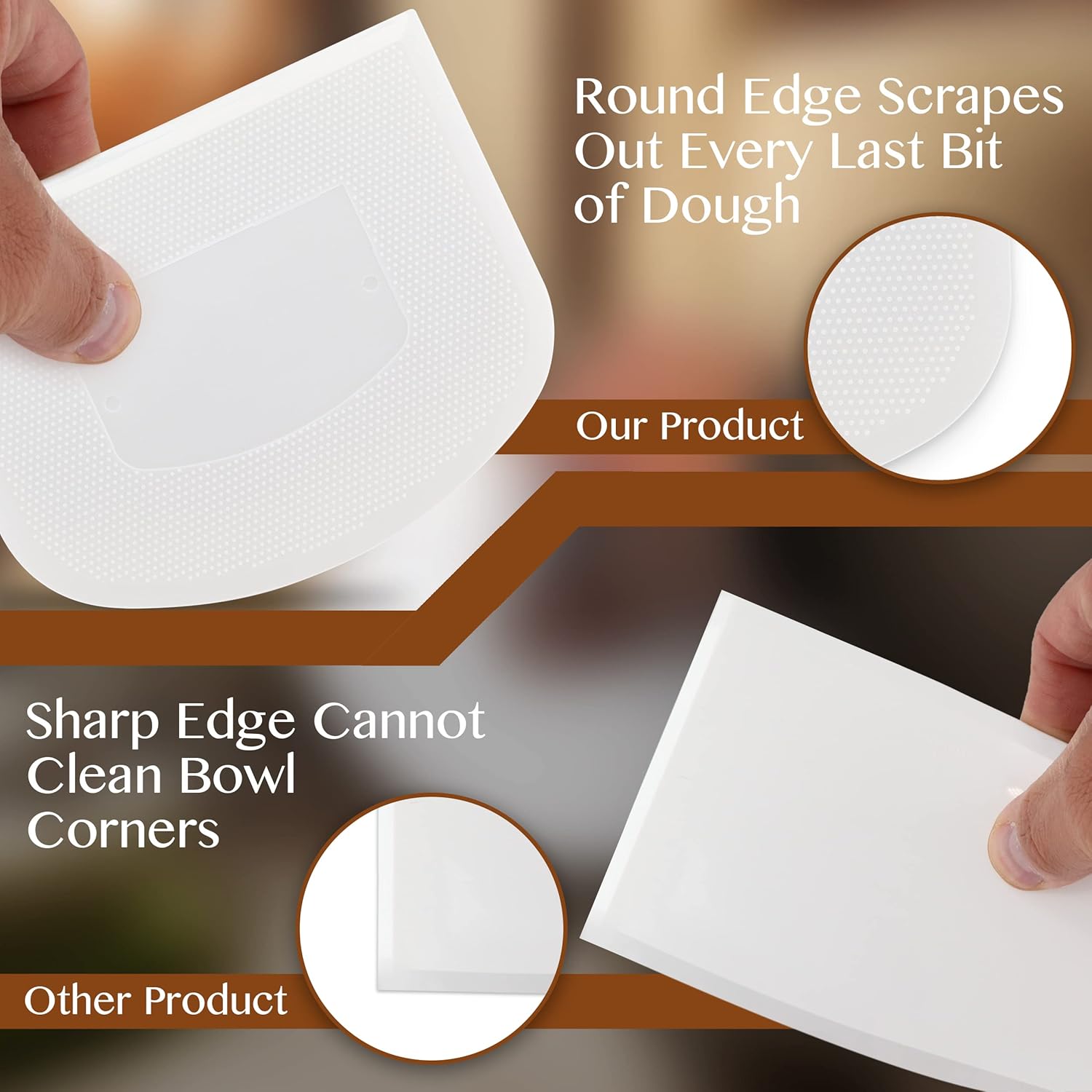 Скребок для белой чаши Гибкий  – обзор и цена Dough Scraper Curved